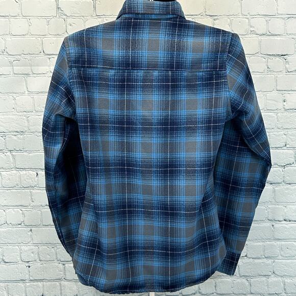 Dixxon Flannel Co Pearl Snap Button Front Shirt Western Plaid Blue Womens Small - Picture 3 of 6